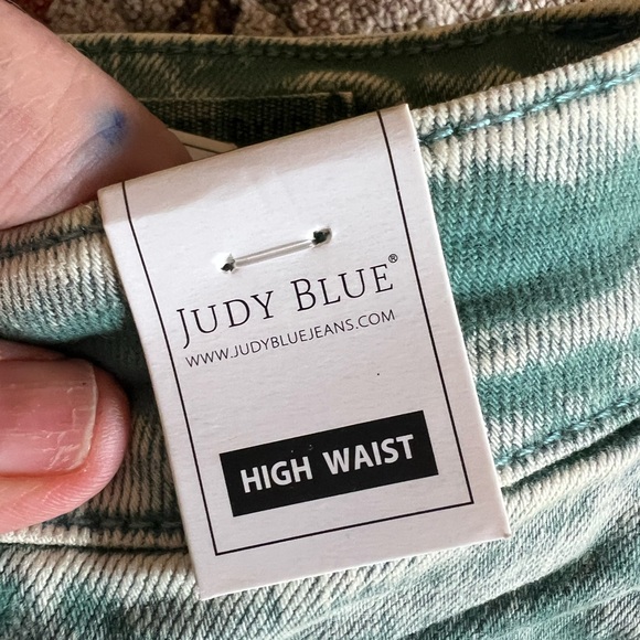 Judy Blue Garment Dyed High Waist Women’s Mint Mineral Washed Dad Jeans - Picture 4 of 6